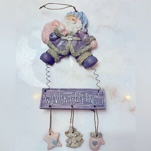 Vintage Santa Christmas tree or wall hanger ornament